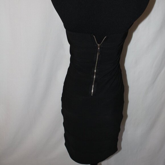 Forever 21 Black Cocktail Prom Party Sweetheart Jeweled Dress Stretch Small EUC - Picture 8 of 16